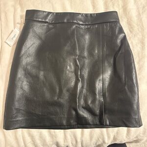 Aritzia Black Leather Mini Skirt